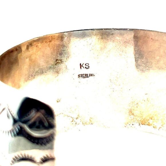 Sterling Silver Native American Thick Cuff - Picture 6 of 7